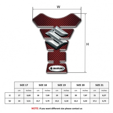 Suzuki Tank Guard Pads Base with Red Carbon Design 