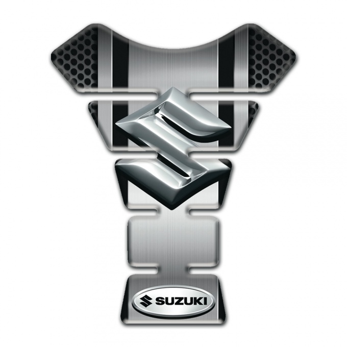 Suzuki Tank Guard Pads Base with Central Metal Panel Effect 