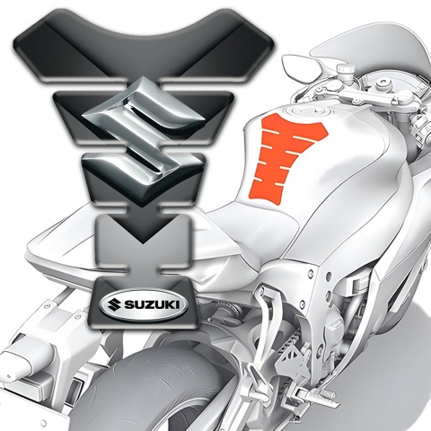 Suzuki Tank Pad Protector Base with Grau Nuance V Shape Details 