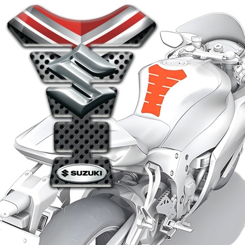 Suzuki Tank Pad Motorbike 3D Silver Logo Premium Quality Edition 