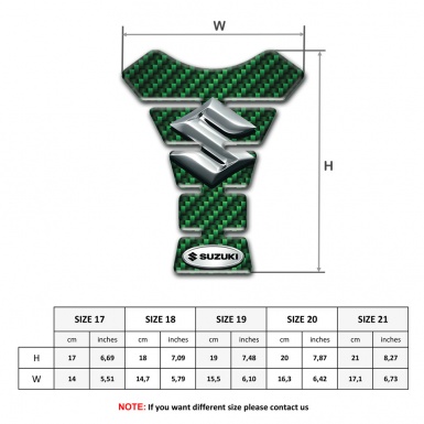 Suzuki Tank Fuse Nodel with Green Carbon Style 
