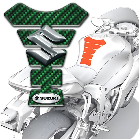 Suzuki Tank Fuse Nodel with Green Carbon Style 