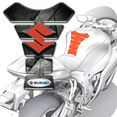 Suzuki Tank Guard Pads Mixed Gray Black Base with Red Logo 