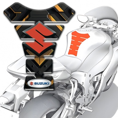 Suzuki Tank Pad Motorbike Model with Yellow Black Decoration Style 