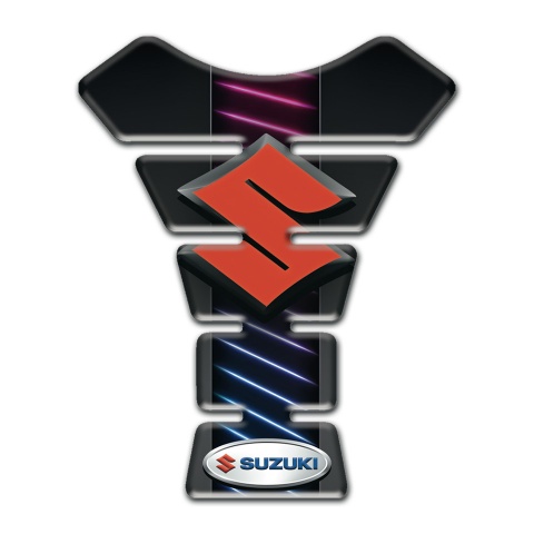 Suzuki Tank Protector Mofdel with Neon blue Red Lines Design 