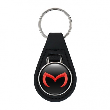 Mazda Key Fob Leather Black Red Logo Edition