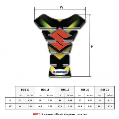 Suzuki Tank Pad Protector Black with Green Yellow V Shape Details Style 