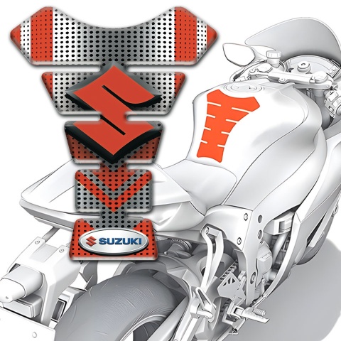 Suzuki Tank Protector Silver Red Model 