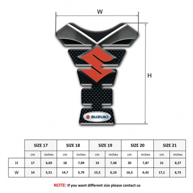Suzuki Tank Pad Motorbike Silicone Sticker with Orange Logo Design