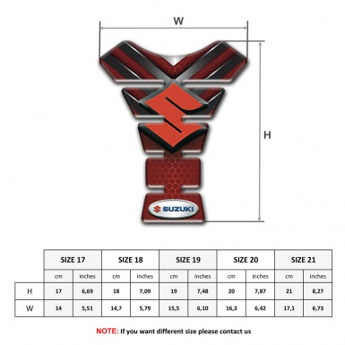 Suzuki Tank Protector Red with Nikel Elements Design 