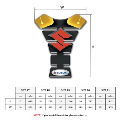 Suzuki Tank Protector Black Yellow Print Base Orange Logo Design 