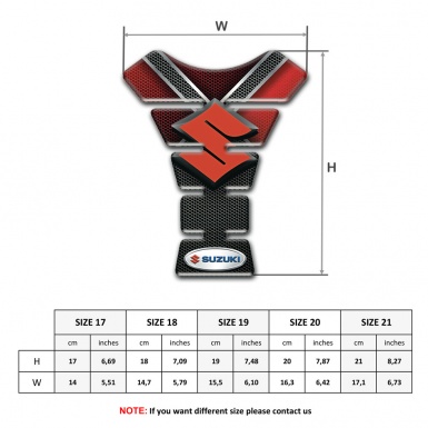 Suzuki Tank Pad Protector Unique Base Style with Orange Logo 