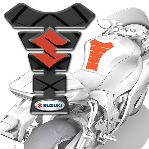 Suzuki Tank Pad Motorbike Gray with Black Lines Decoration Type 