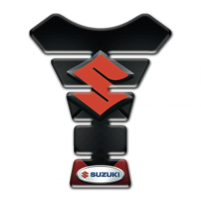 Suzuki Tank Pad Protector dark Background with Orange Logo
