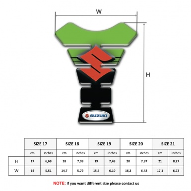 Suzuki Tank Protector Green Black Style with Orange Logo 