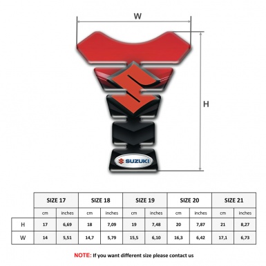 Suzuki Tank Fuse Red Black Print with Orange Logo 
