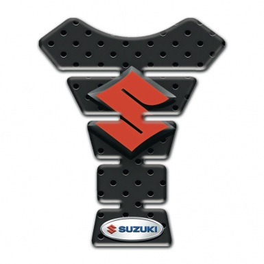 Suzuki Tank Protector Perforated Rubber Print with Orange Logo 