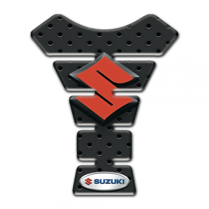 Suzuki Tank Protector Perforated Rubber Print with Orange Logo 