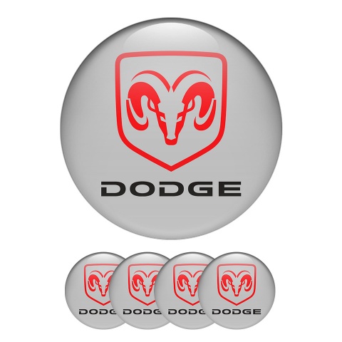 Dodge Wheel Center Cap Domed Stickers Red Badge