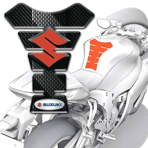 Suzuki Tank Pad Motorbike Black Gray Decoration Type 