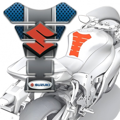 Suzuki Tank Protector Model with Perforated Blue Base 