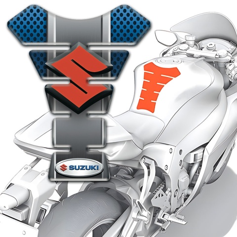 Suzuki Tank Protector Model with Perforated Blue Base 