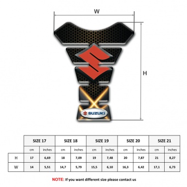 Suzuki Tank Guard Pads Crossed Orange Lights Style 
