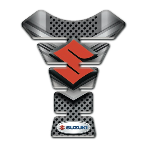 Suzuki Tank Guard Pads Gray Elements Design Orange Logo Style 