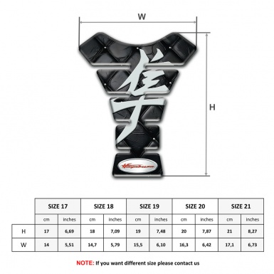Suzuki Tank Pad Motorbike Black Leather Effect Hayabusa Model 