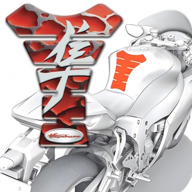 Suzuki Tank Pad Motorbike Red Clouds base Hayabusa Model 