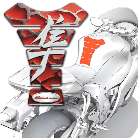 Suzuki Tank Pad Motorbike Red Clouds base Hayabusa Model 