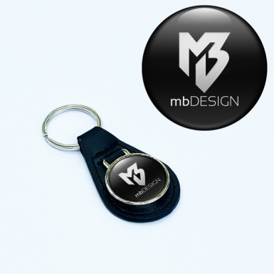 MB design Leather Keychain Black White Classic Edition