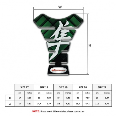 Suzuki Tank Protector Dark Green Parts base Hayabusa Style 