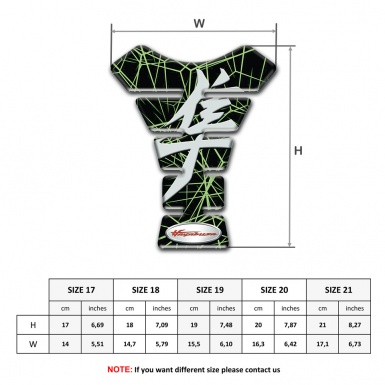 Suzuki Tank Pad Motorbike Green Spider Web Base Hayabusa Style 