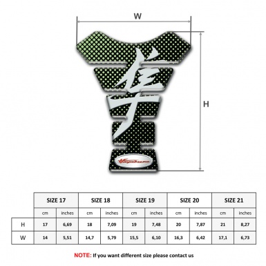 Suzuki Tank Protector Black with Green Dots base hayabusa Model 