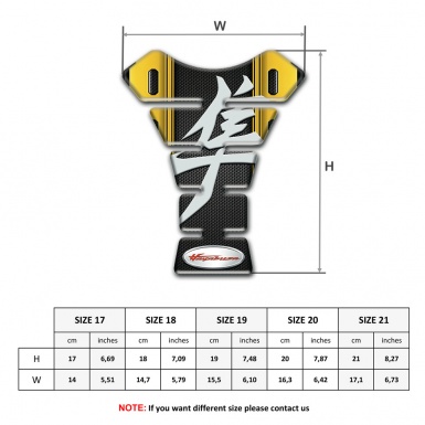 Suzuki Tank Protector Black Yellow Design Hayabusa Style 