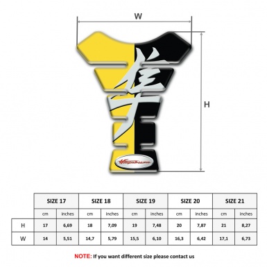 Suzuki Tank Guard Pads Yellow Black Halves base Hayabusa Style 