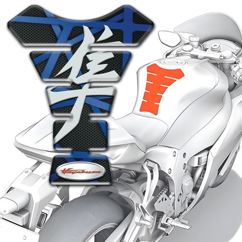 Suzuki Tank Pad Motorbike Black with BlueStripes Base hayabusa Model
