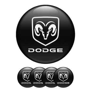 Dodge Domed Stickers Wheel Center Cap Black