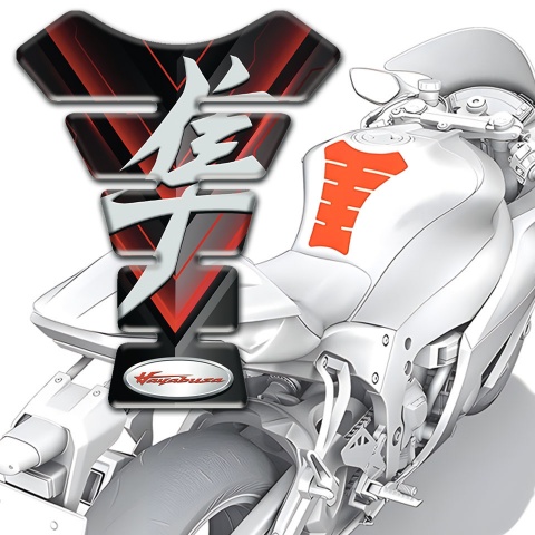 Suzuki Tank Pad Motorbike Black Base with Stylish Red Decoration Hayabusa Edition 