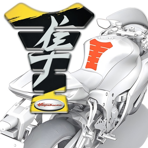 Suzuki Tank Pad Motorbike Black Yellow painting Base Hayabusa Edition 
