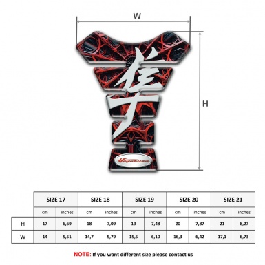 Suzuki Tank Pad Motorbike Red Spider web Design Hayabysa Edition 