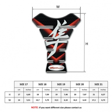 Suzuki Tank Pad Protector Red V shape Decoration Base hayabusa Edition 