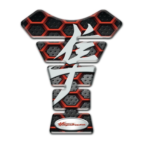 Suzuki Tank Protector red 3D mesh base Hayabusa Edition 