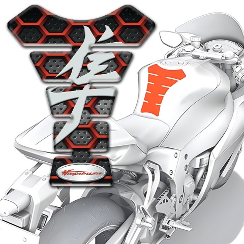 Suzuki Tank Protector red 3D mesh base Hayabusa Edition 