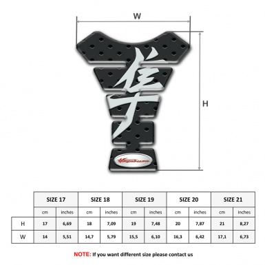 Suzuki Tank Pad Motorbike Black Perforated Base Hayabusa Model 