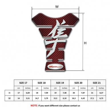 Suzuki Tank Pad Motorbike Haybusa Version Red Carbon Design 