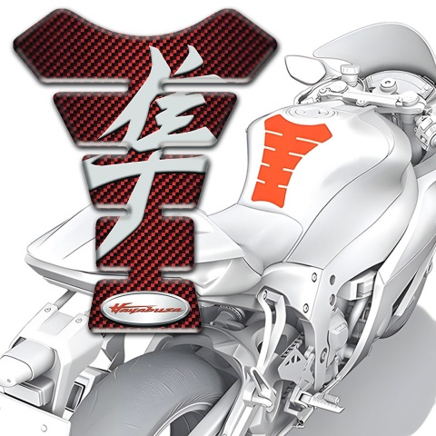 Suzuki Tank Pad Motorbike Haybusa Version Red Carbon Design 