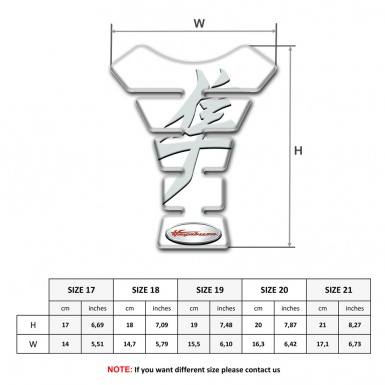 Suzuki Tank Pad Motorbike White Design Hayabusa Version 
