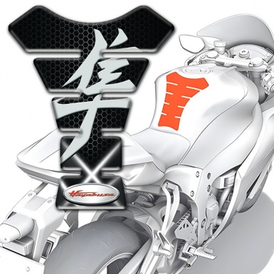 Suzuki Tank Guard Pads Crossed White Lights Design hayabusa Model 